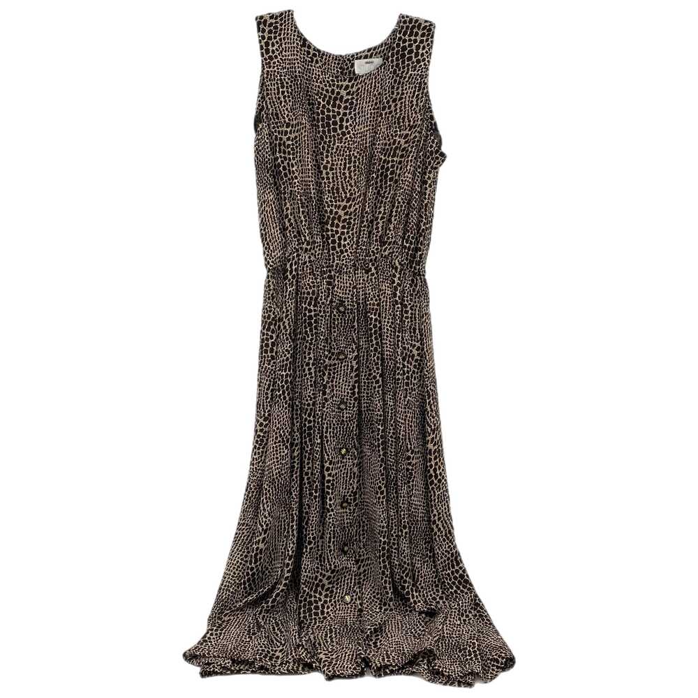 SGS Studio Brown Beige Spotted Maxi Dress Button Accent Sleeveless | Womens 12